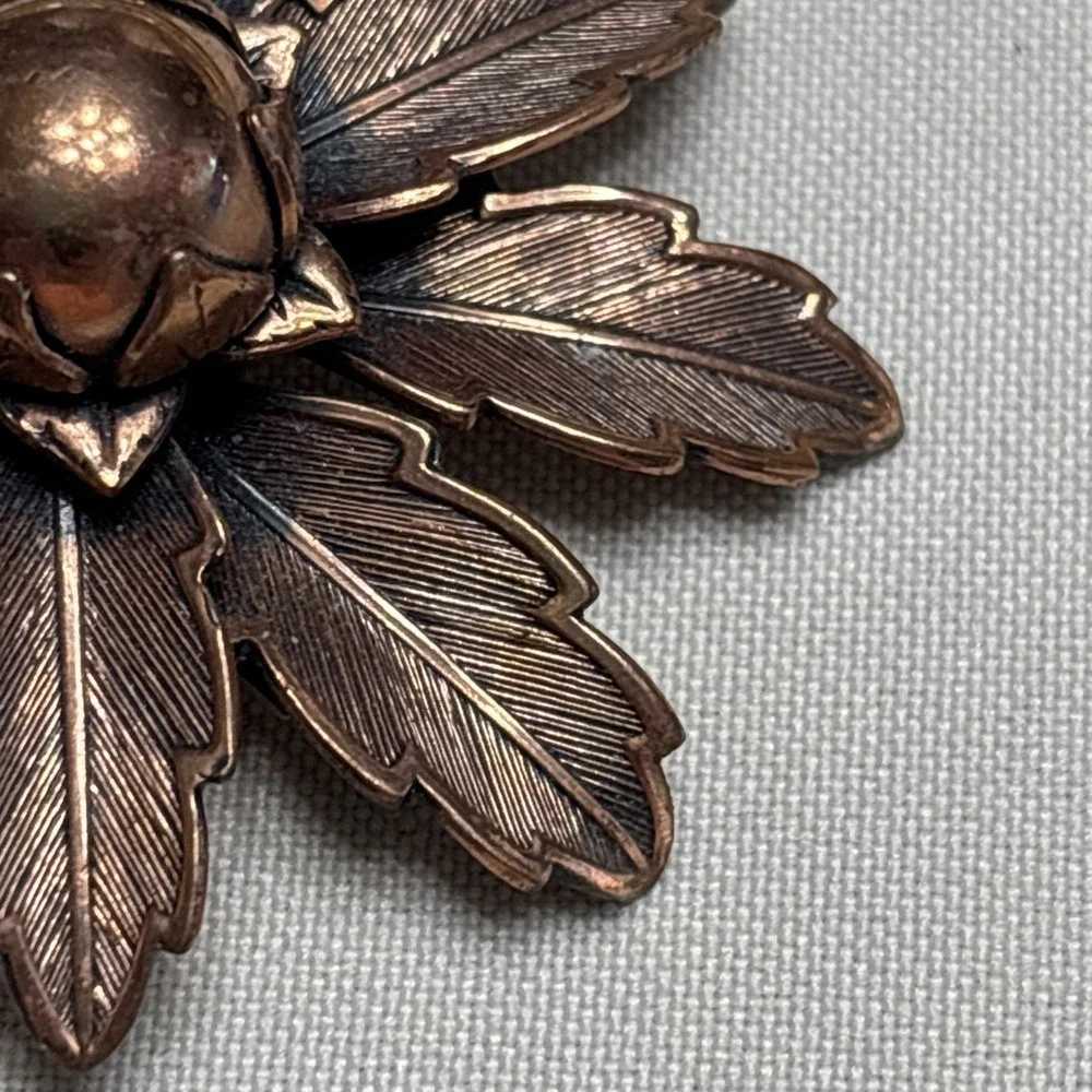 Mid Century Copper Flower Brooch Bell Trading Post Southwest